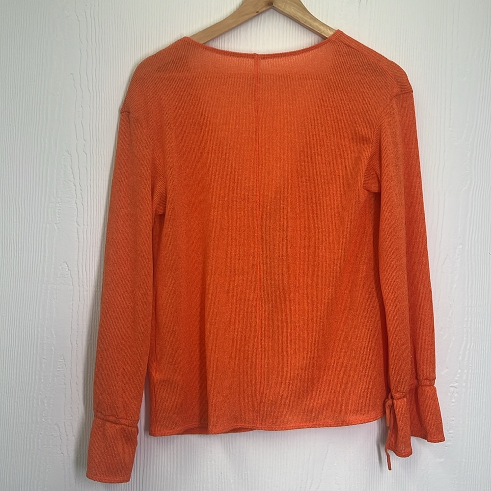 Free People - Hello Hacci Bright Orange Knit Oversized Cardigan Size Medium - Picture 12 of 13